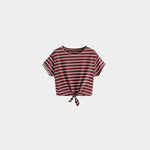 Letter Print Knot Front Tee